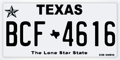 TX license plate BCF4616