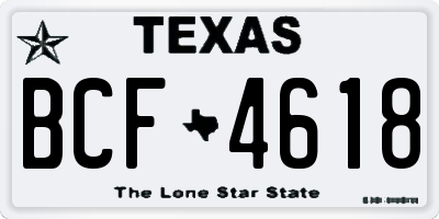 TX license plate BCF4618