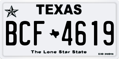 TX license plate BCF4619