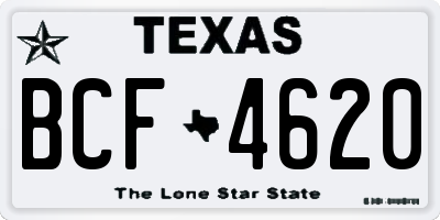 TX license plate BCF4620
