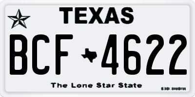 TX license plate BCF4622