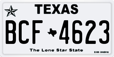 TX license plate BCF4623