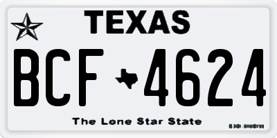 TX license plate BCF4624