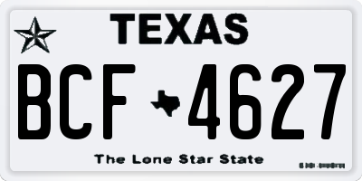 TX license plate BCF4627