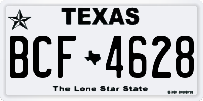 TX license plate BCF4628