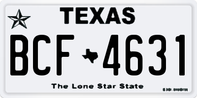 TX license plate BCF4631