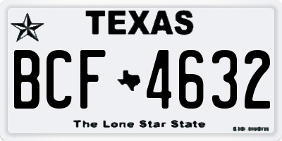 TX license plate BCF4632
