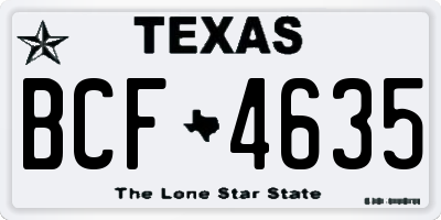 TX license plate BCF4635
