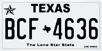 TX license plate BCF4636