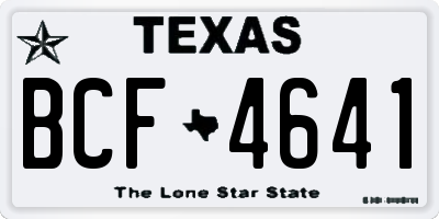 TX license plate BCF4641