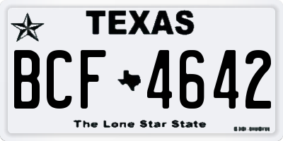 TX license plate BCF4642