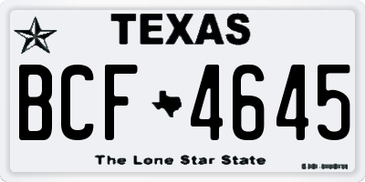 TX license plate BCF4645
