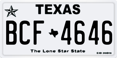 TX license plate BCF4646