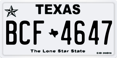 TX license plate BCF4647
