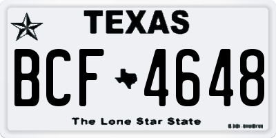 TX license plate BCF4648