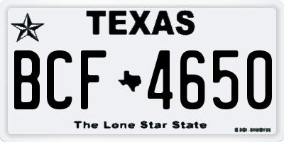 TX license plate BCF4650