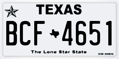 TX license plate BCF4651