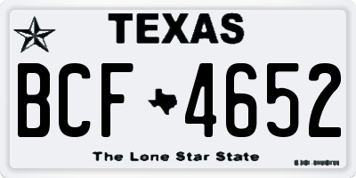 TX license plate BCF4652