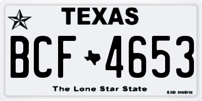TX license plate BCF4653