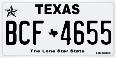 TX license plate BCF4655