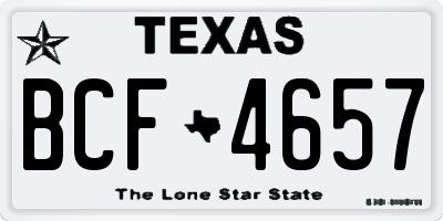 TX license plate BCF4657