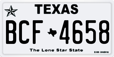 TX license plate BCF4658