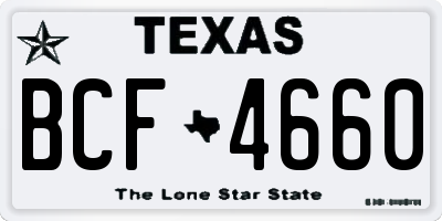 TX license plate BCF4660