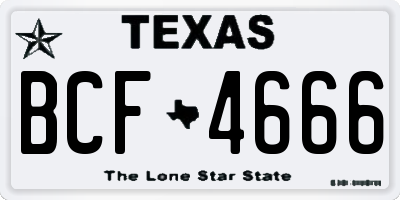TX license plate BCF4666