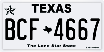 TX license plate BCF4667