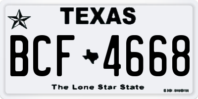 TX license plate BCF4668
