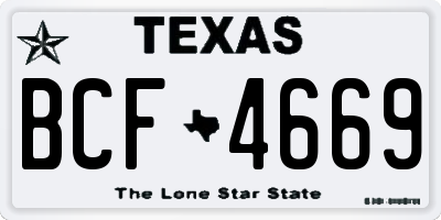 TX license plate BCF4669