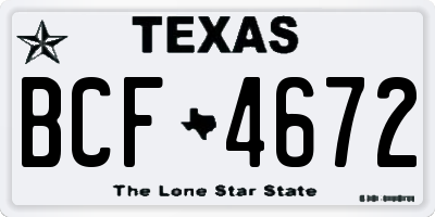 TX license plate BCF4672