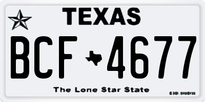 TX license plate BCF4677