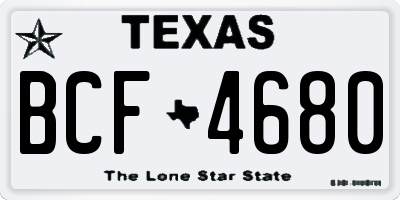 TX license plate BCF4680