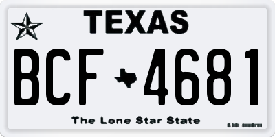 TX license plate BCF4681