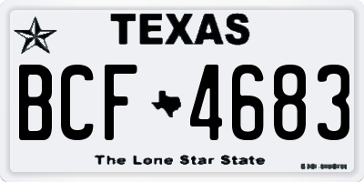 TX license plate BCF4683