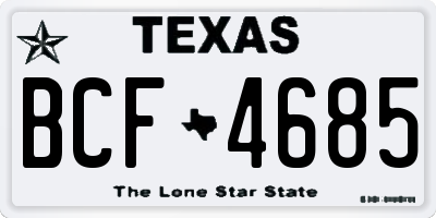 TX license plate BCF4685