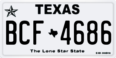 TX license plate BCF4686