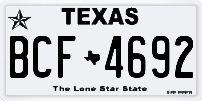TX license plate BCF4692