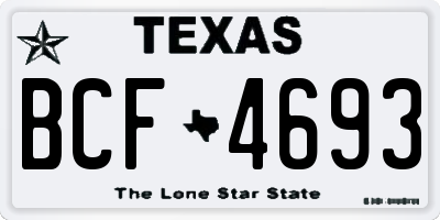 TX license plate BCF4693
