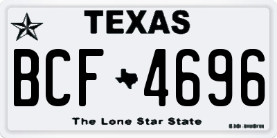 TX license plate BCF4696