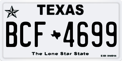 TX license plate BCF4699