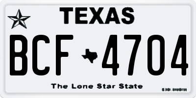 TX license plate BCF4704
