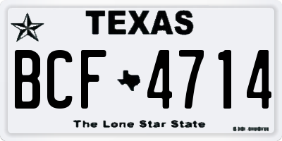 TX license plate BCF4714