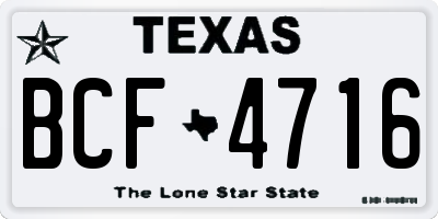 TX license plate BCF4716