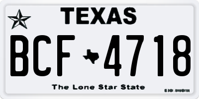 TX license plate BCF4718