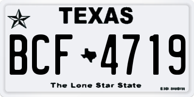 TX license plate BCF4719