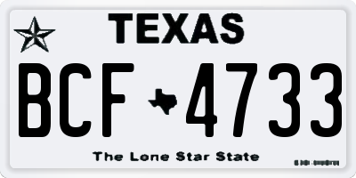 TX license plate BCF4733