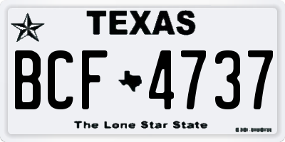 TX license plate BCF4737