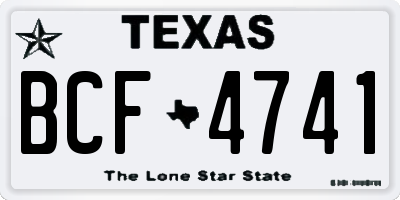 TX license plate BCF4741
